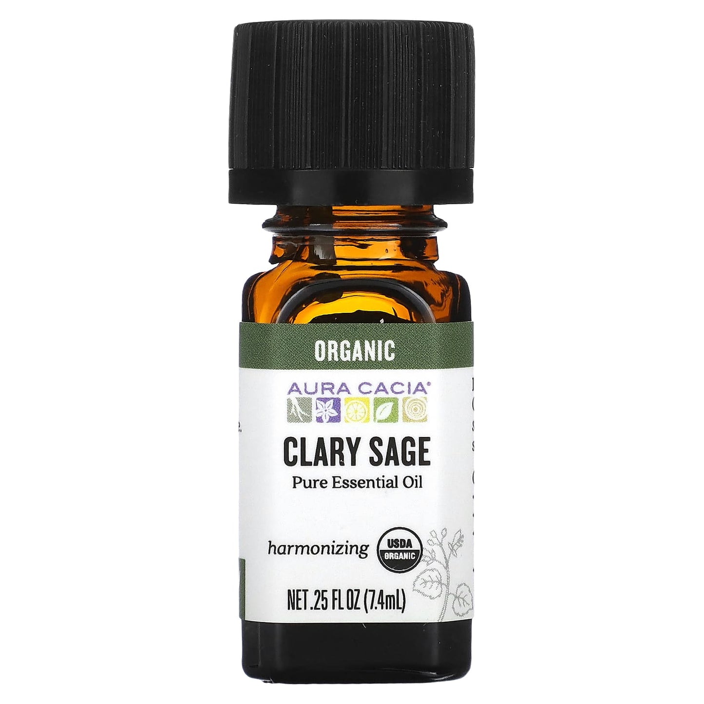 Aura Cacia-Pure Essential Oil-Organic Clary Sage-0.25 fl oz (7.4 ml)