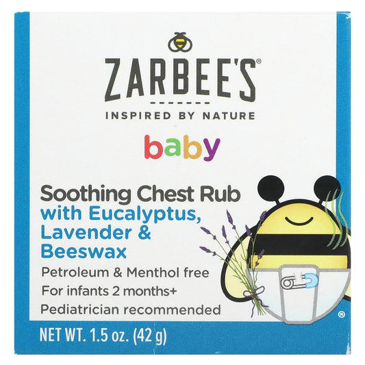 Zarbee's-Baby-Soothing Chest Rub with Eucalyptus-Lavender & Beeswax-1.5 oz (42 g)