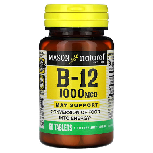 Mason Natural-Vitamin B-12-1,000 mcg-60 Tablets