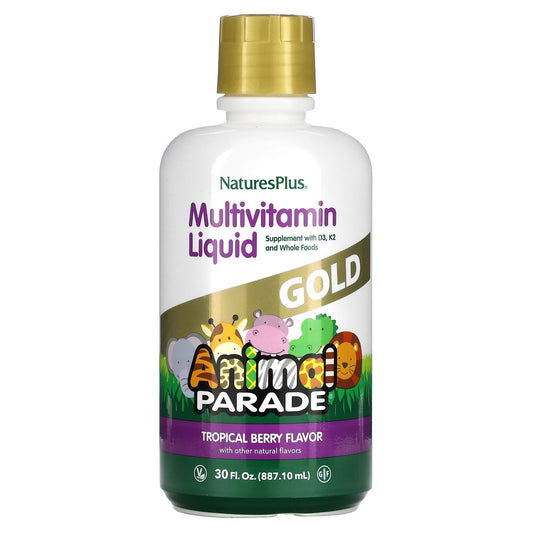 NaturesPlus-Animal Parade Gold-Multivitamin Liquid-Tropical Berry-30 fl oz (887.1 ml)