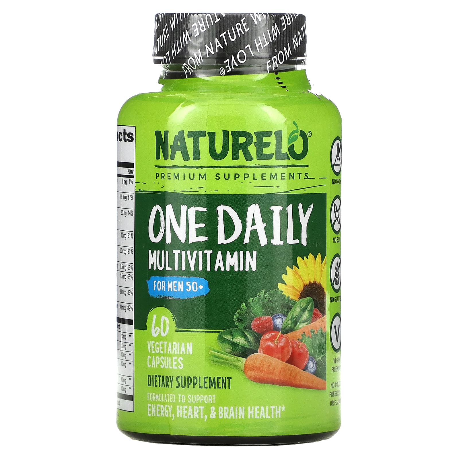 NATURELO-One Daily Multivitamin for Men 50+-60 Vegetarian Capsules