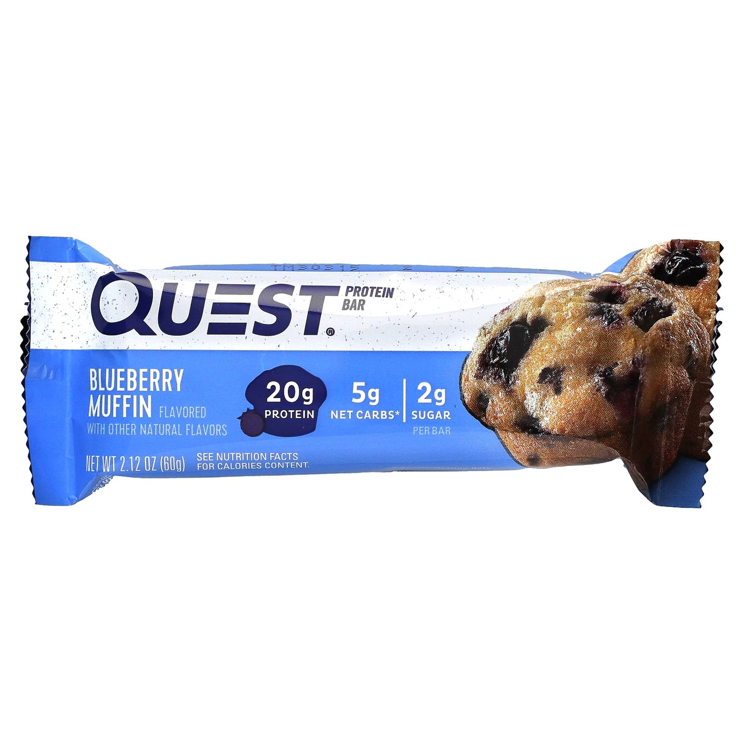 Quest Nutrition, Protein Bar, Blueberry Muffin, 12 Bars, 2.12 oz (60 g) Each