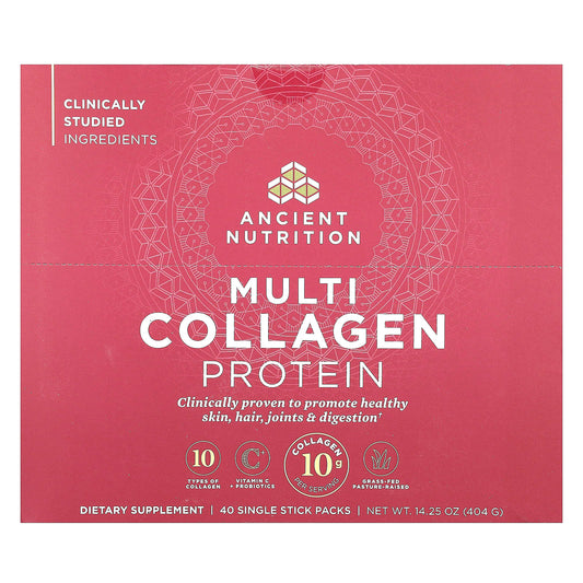 Ancient Nutrition-Multi Collagen Protein-40 Single Stick Packs-0.36 oz (10.1 g) Each