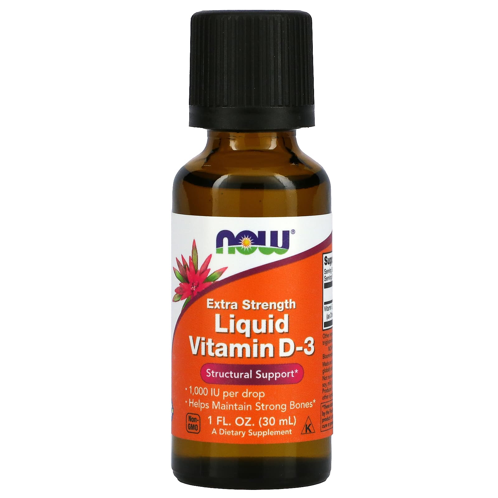 NOW Foods-Liquid Vitamin D-3-Extra Strength-1,000 IU-1 fl oz (30 ml)