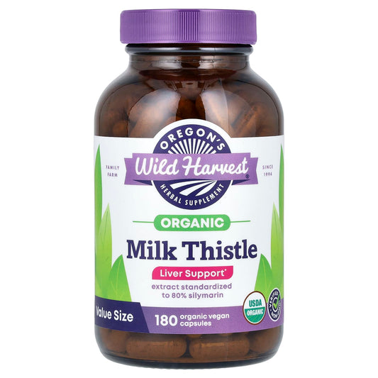 Oregon's Wild Harvest-Organic Milk Thistle-180 Organic Vegan Capsules