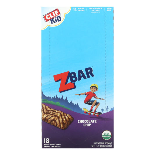 Clif Bar-Clif Kid-Organic Z Bar-Chocolate Chip-18 Bars-1.27 oz (36 g) Each