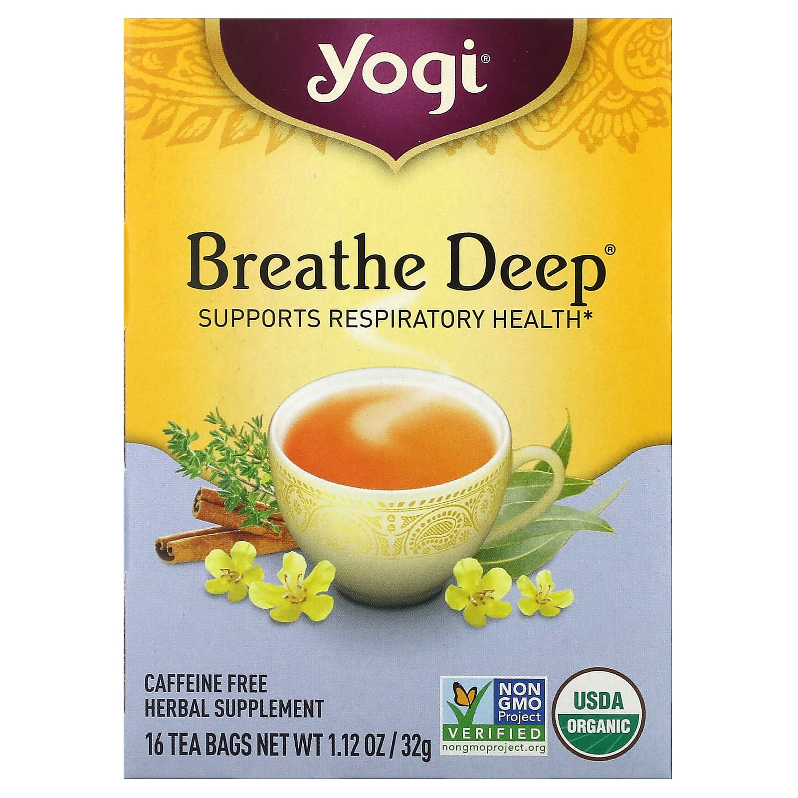 Yogi Tea-Breathe Deep-Caffeine Free-16 Tea Bags-1.12 oz (32 g)