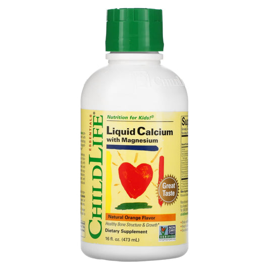 ChildLife Essentials-Essentials-Liquid Calcium with Magnesium-Natural Orange-16 fl oz (473 ml)