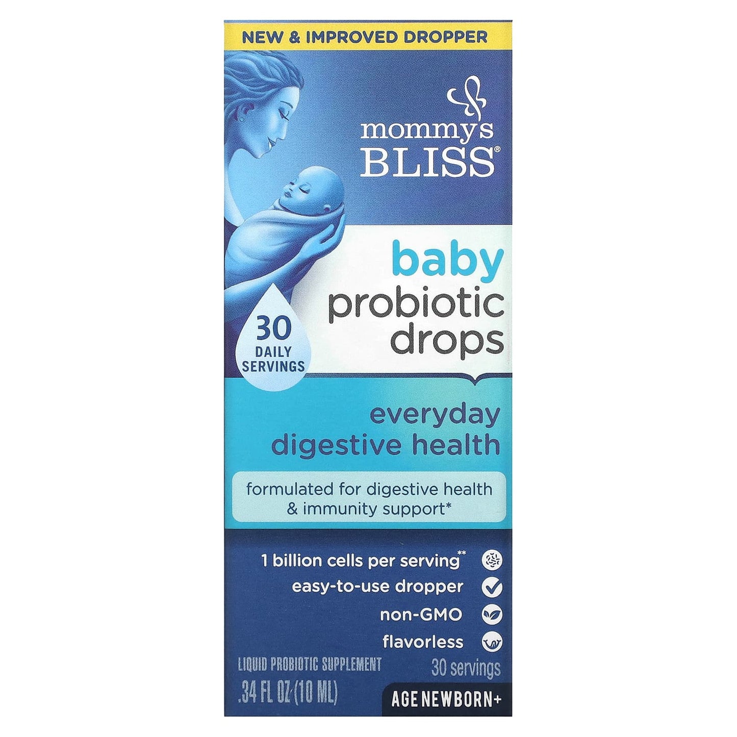 Mommy's Bliss-Baby Probiotic Drops-Everyday Digestive Health-Newborn+-0.34 fl oz (10 ml)