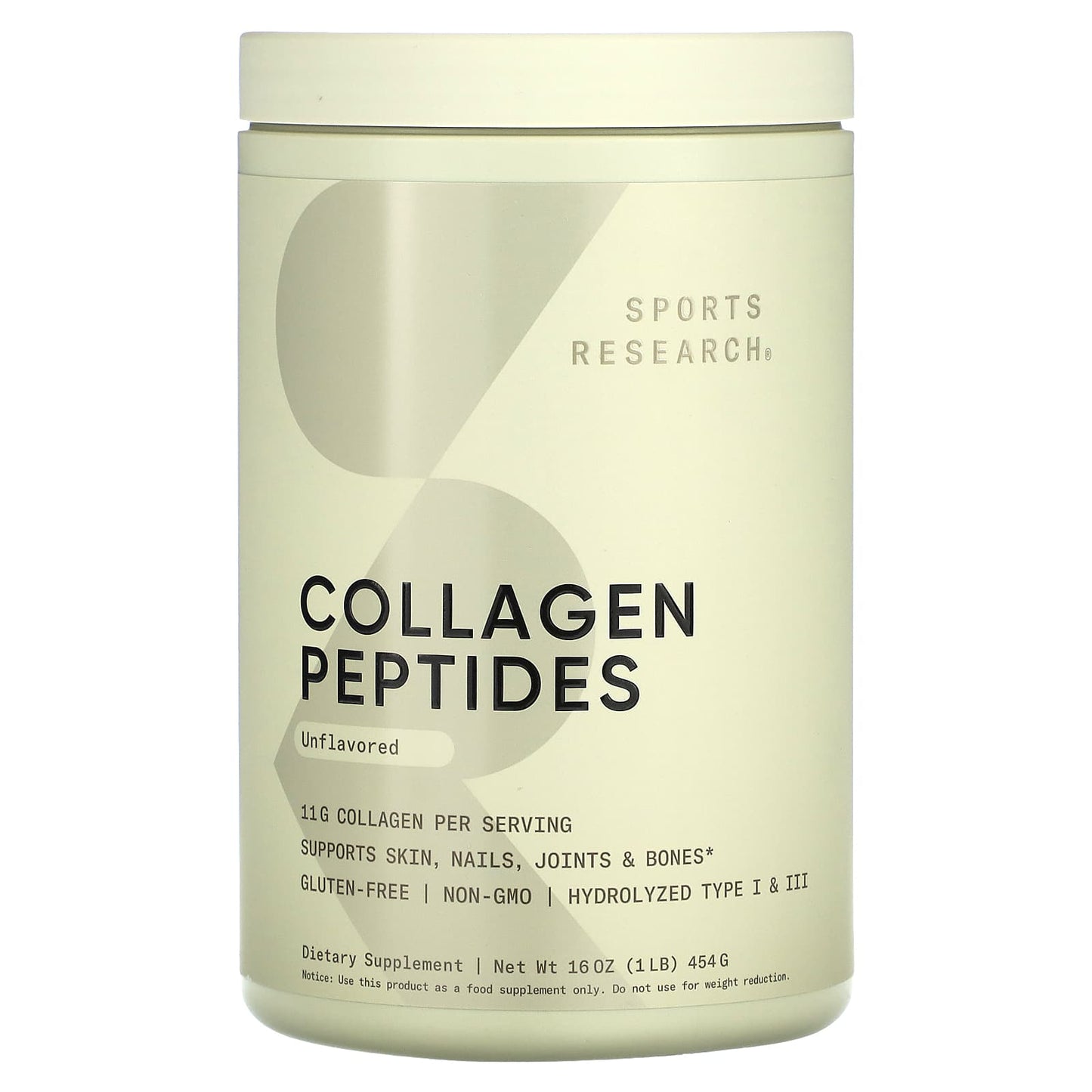 Sports Research-Collagen Peptides-Unflavored-1 lb (454 g)