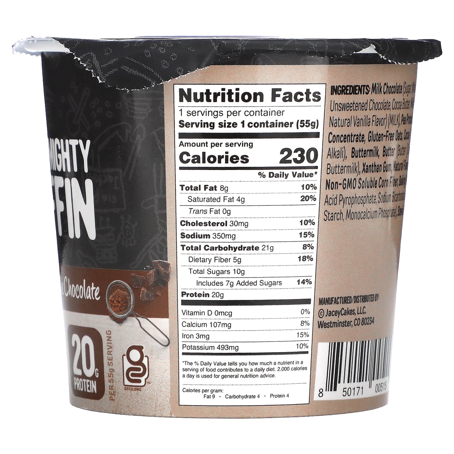 FlapJacked, Mighty Muffin, Double Chocolate, 1.94 oz (55 g)