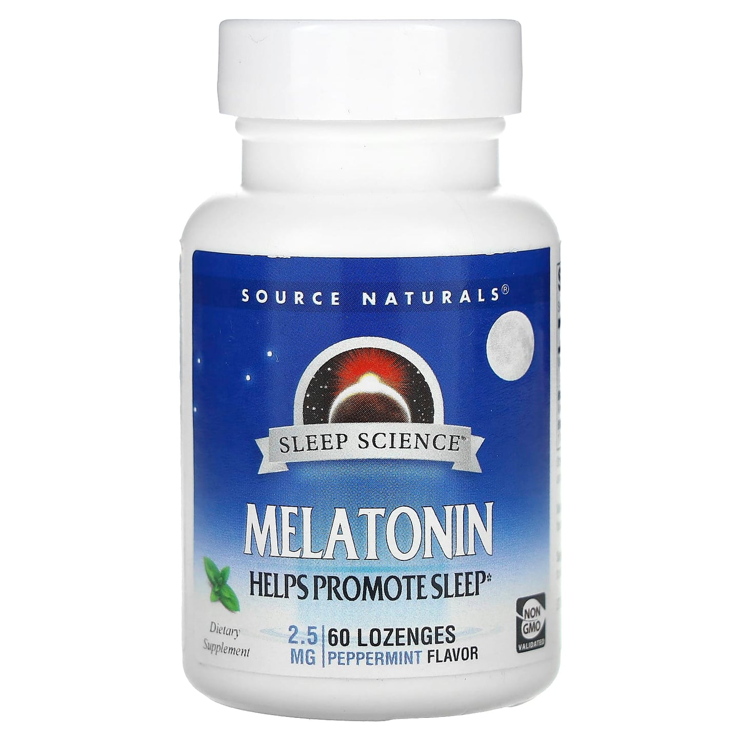 Source Naturals-Sleep Science-Melatonin-Peppermint-2.5 mg-60 Lozenges