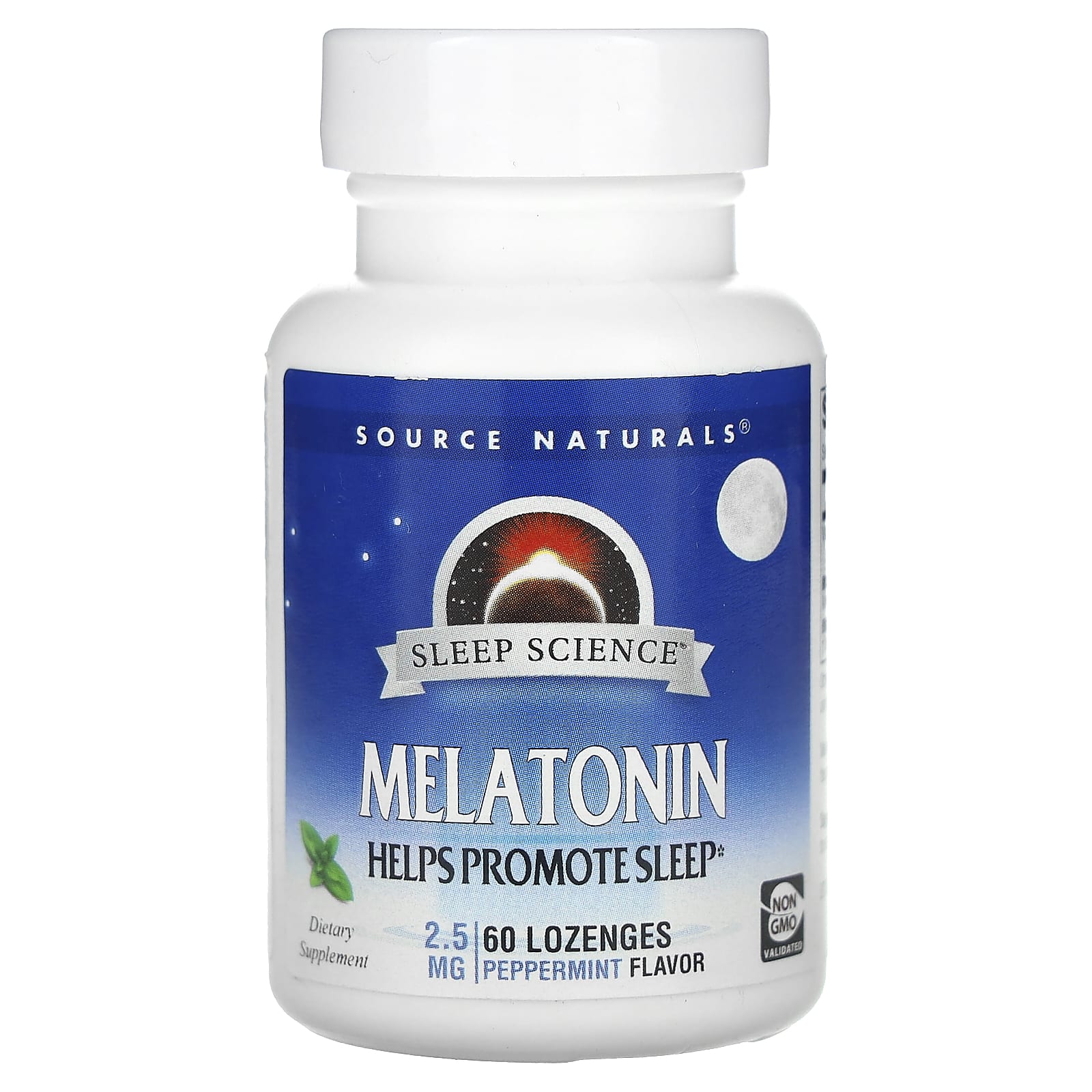 Source Naturals-Sleep Science-Melatonin-Peppermint-2.5 mg-60 Lozenges