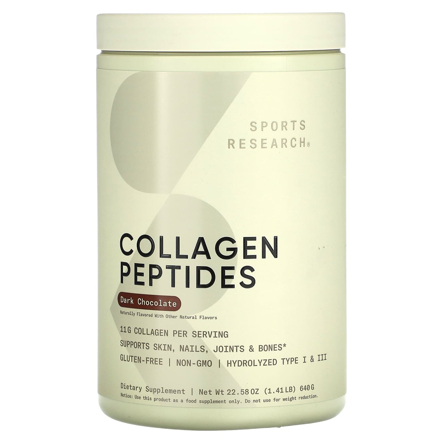 Sports Research-Collagen Peptides-Dark Chocolate-1.41 lb (640 g)