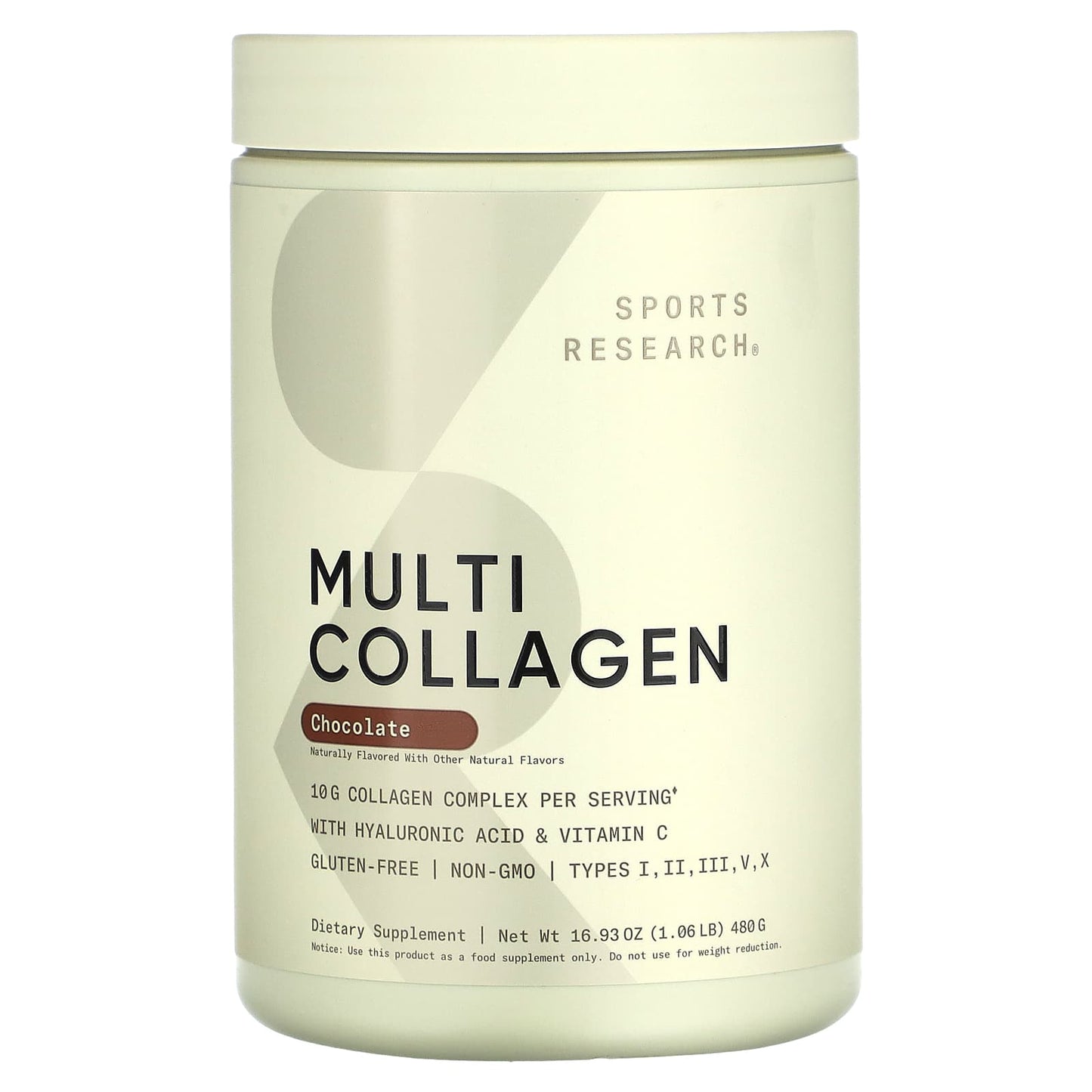 Sports Research-Multi Collagen-Chocolate-16.93 oz (480 g)