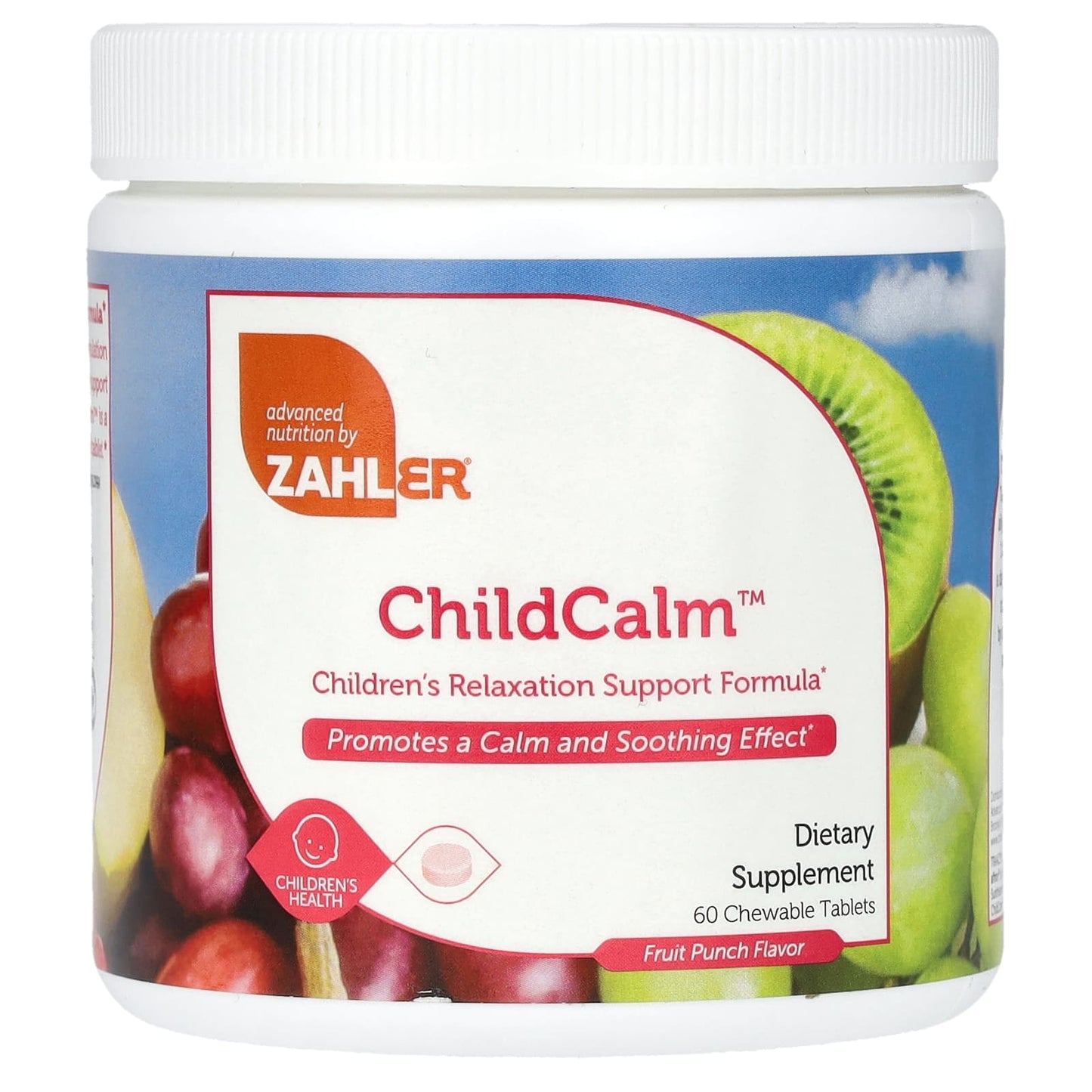 Zahler-ChildCalm-Children's Relaxation Support Formula-Fruit Punch-60 Chewable Tablets