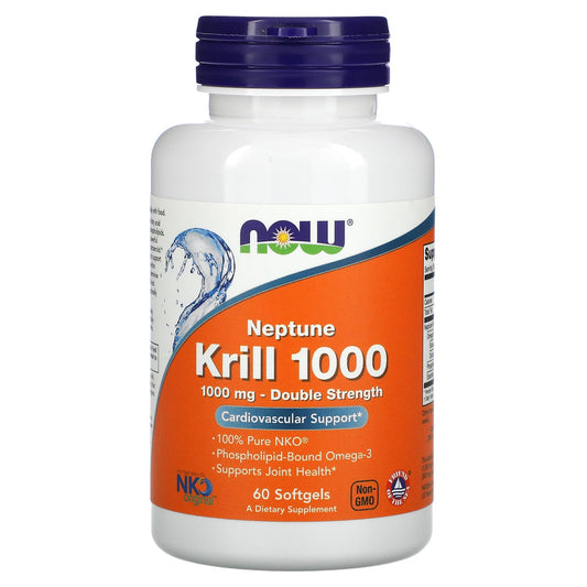 NOW Foods-Neptune Krill 1000-Double Strength-1,000 mg-60 Softgels