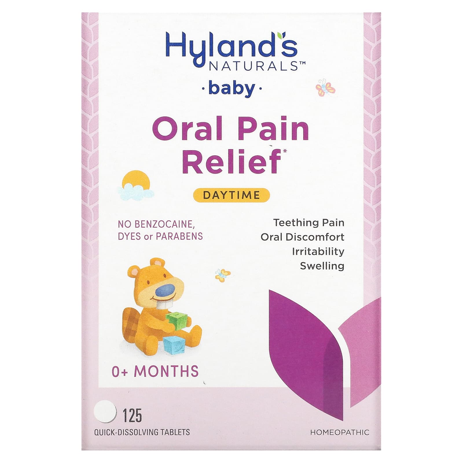 Hyland's Naturals-Baby-Oral Pain Relief-Daytime-0+ Months-125 Quick-Dissolving Tablets