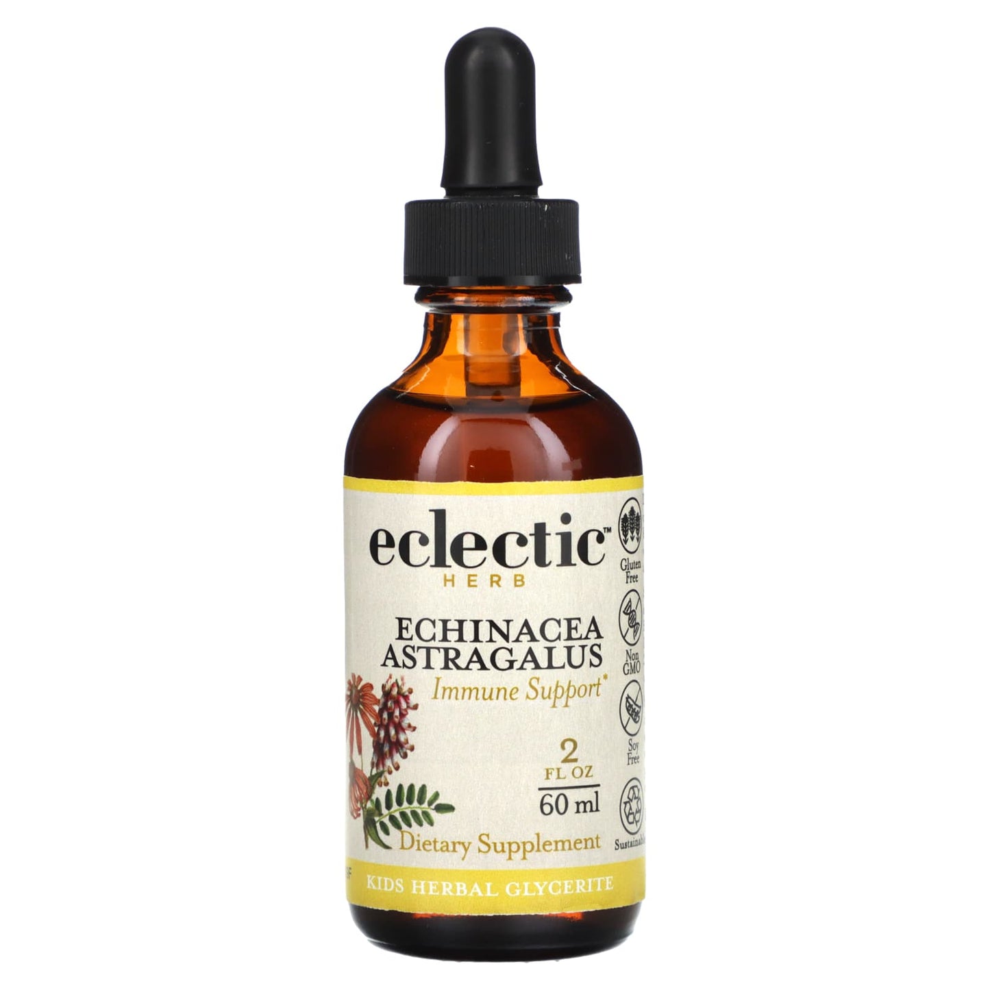 Eclectic Institute-Kids Herbal Glycerite-Echinacea Astragalus-2 fl oz (60 ml)