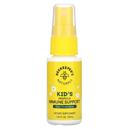 Beekeeper's Naturals-Kids-Propolis Immune Support-Daily Throat Spray-1.06 fl oz (30 ml)