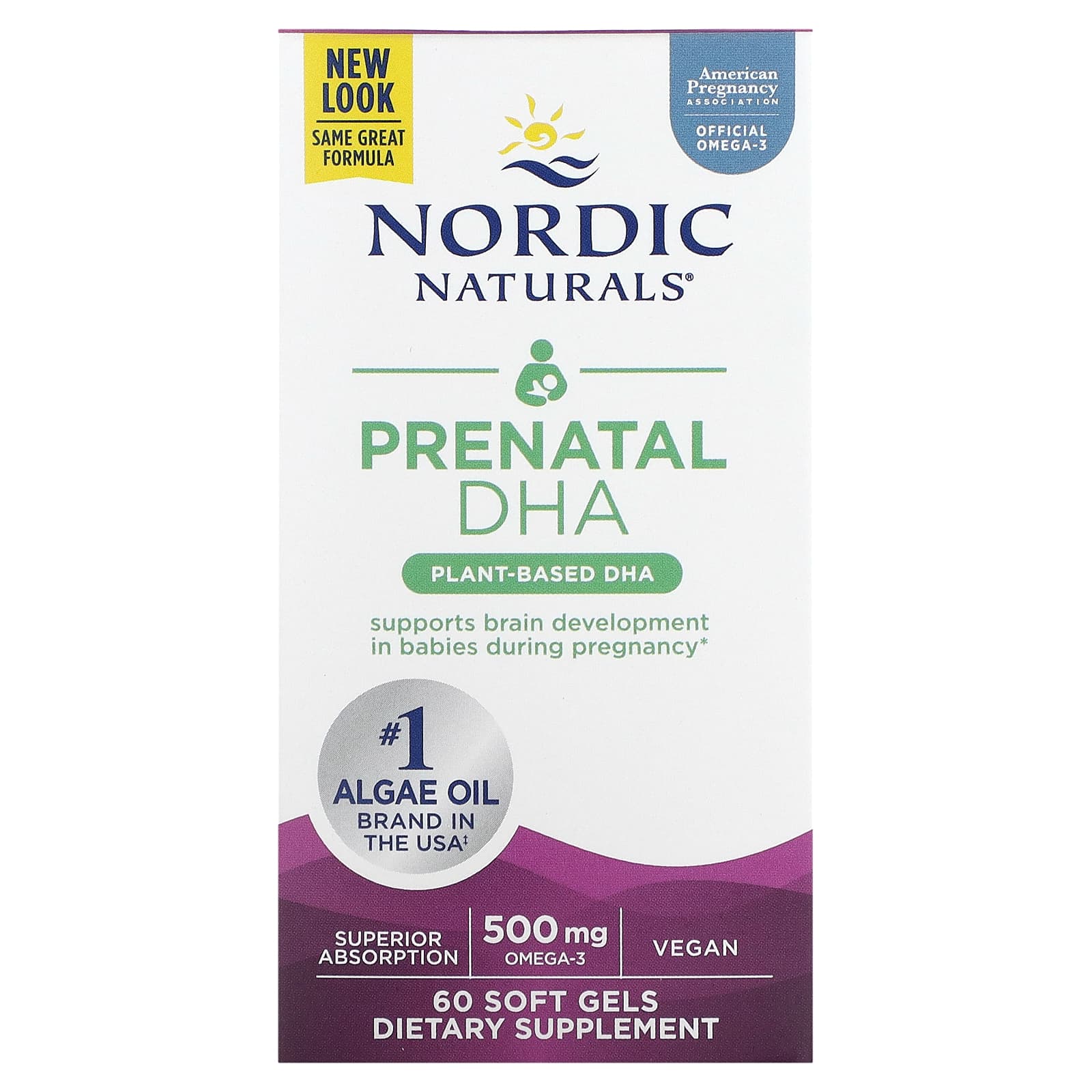 Nordic Naturals-Prenatal DHA-500 mg-60 Soft Gels (250 mg per Soft Gel)