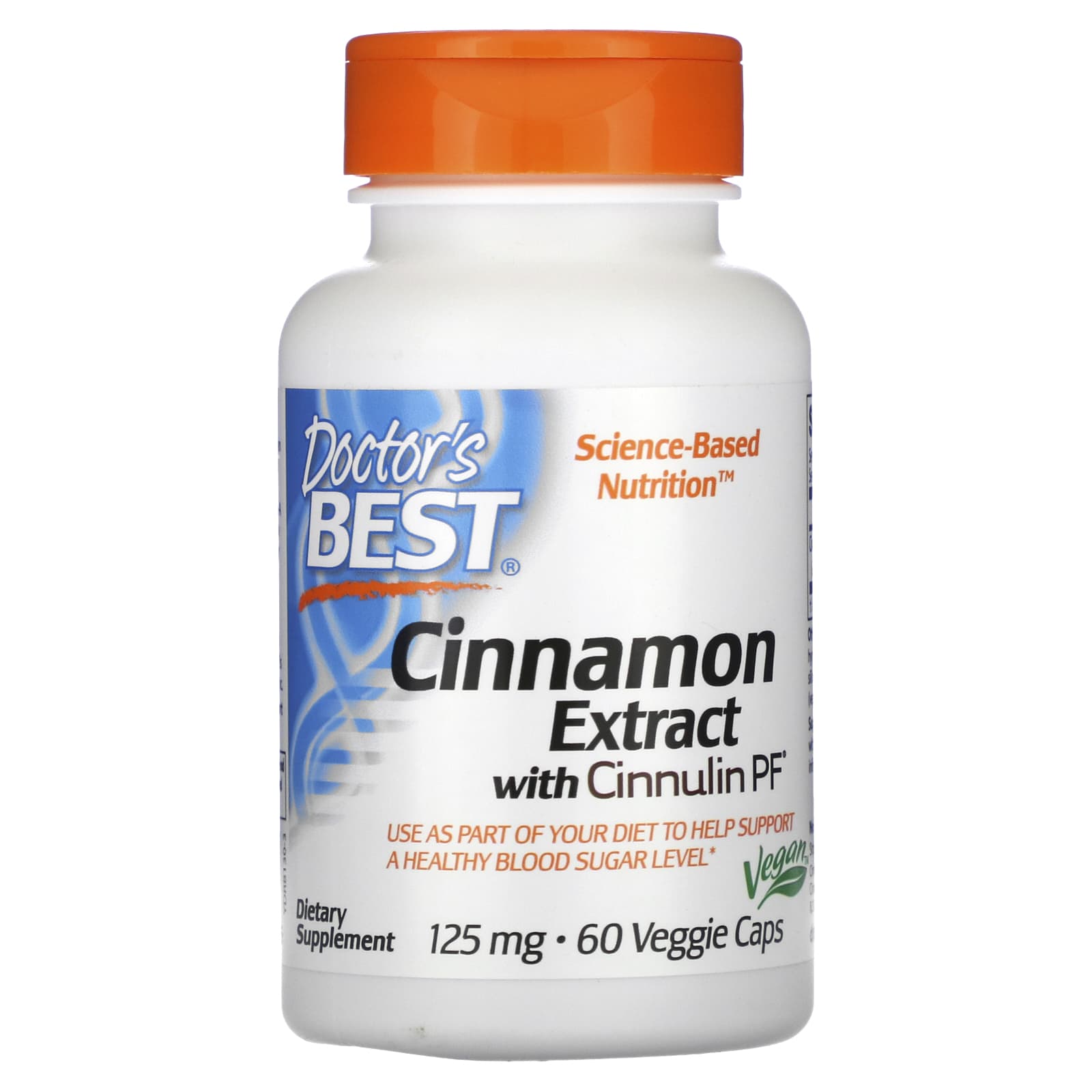 Doctor's Best-Cinnamon Extract with Cinnulin PF-125 mg-60 Veggie Caps