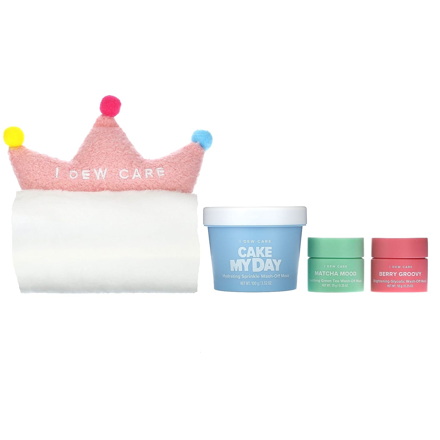 I Dew Care, Scoop Party, Ice Cream Wash-Off Masks and Headband Set, 4 Piece Set