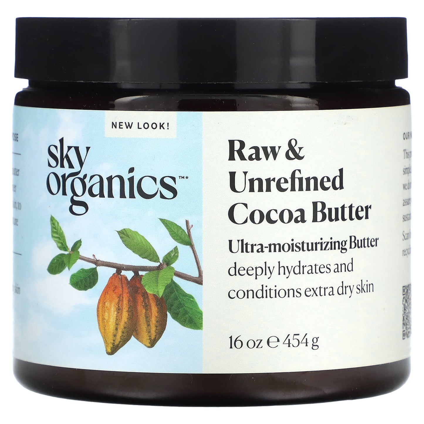 Sky Organics-Raw & Unrefined Cocoa Butter-16 oz (454 g)