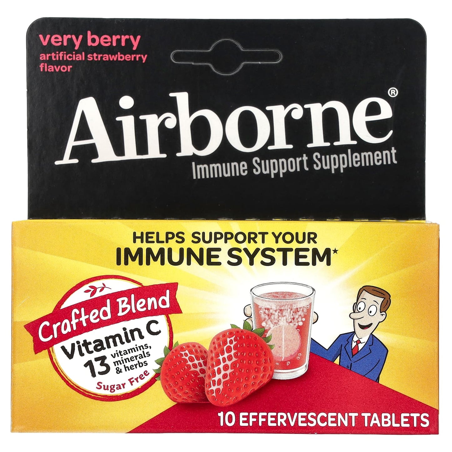 AirBorne-Immune Support Supplement-Very Berry-10 Effervescent Tablets