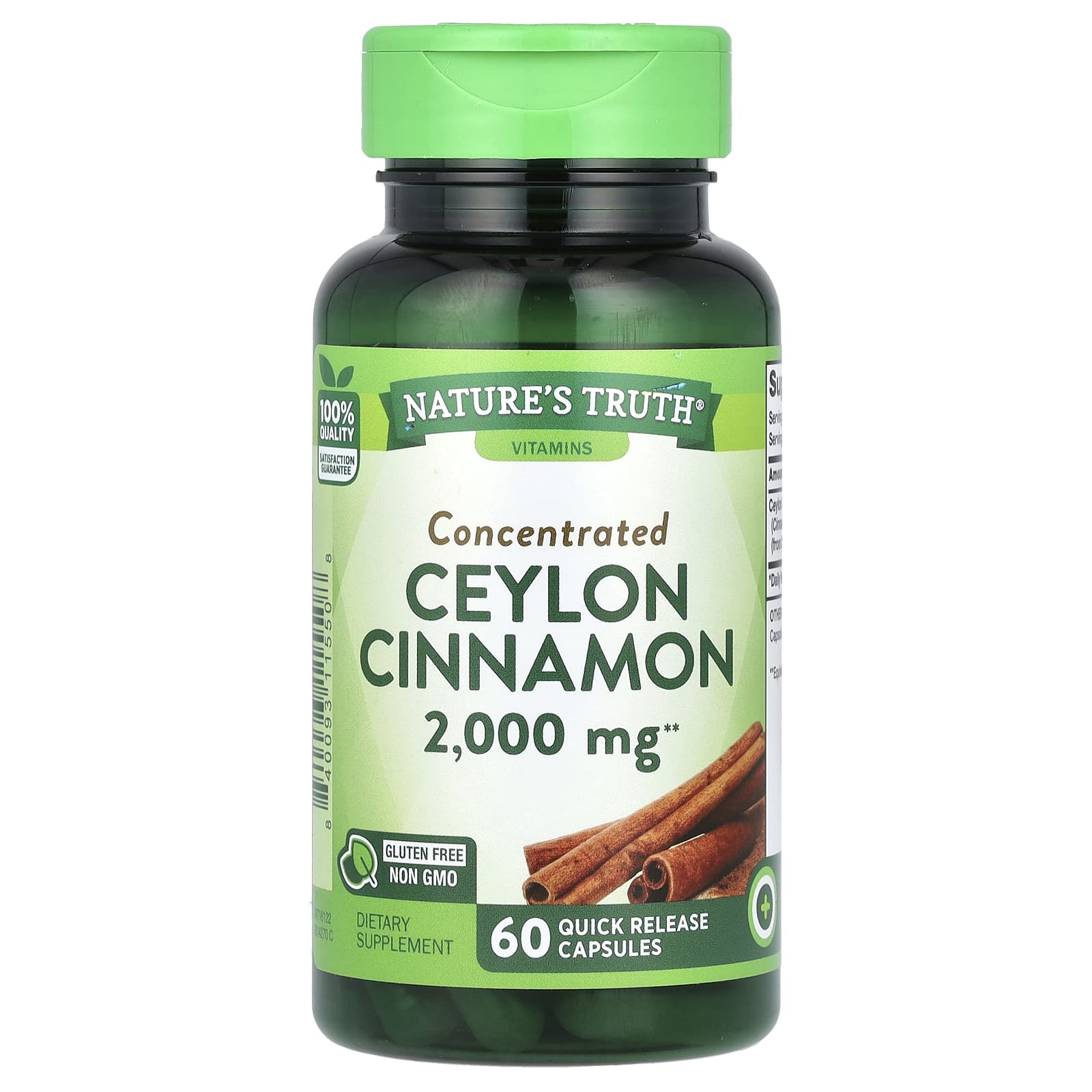 Nature's Truth-Concentrated Ceylon Cinnamon-2,000 mg-60 Quick Release Capsules