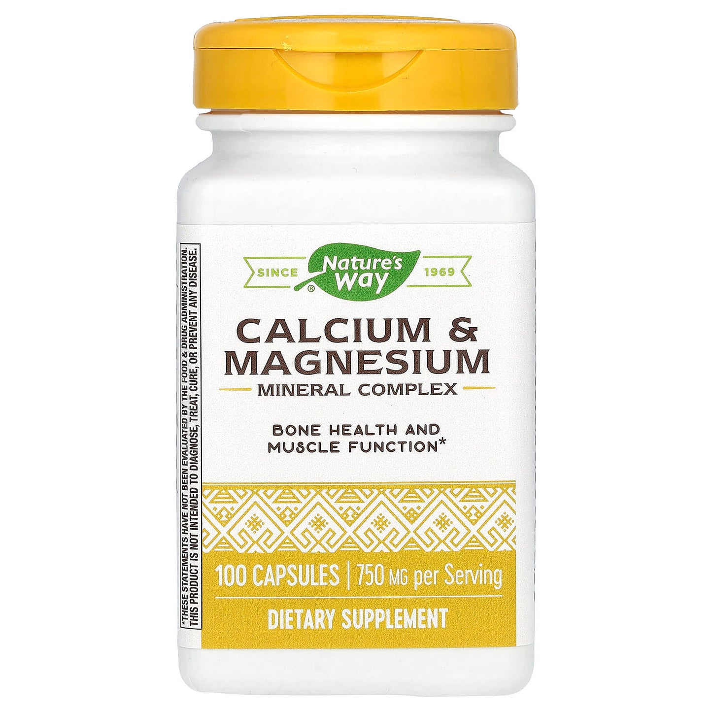 Nature's Way-Calcium & Magnesium Mineral Complex-750 mg-100 Capsules (250 mg per Capsule)