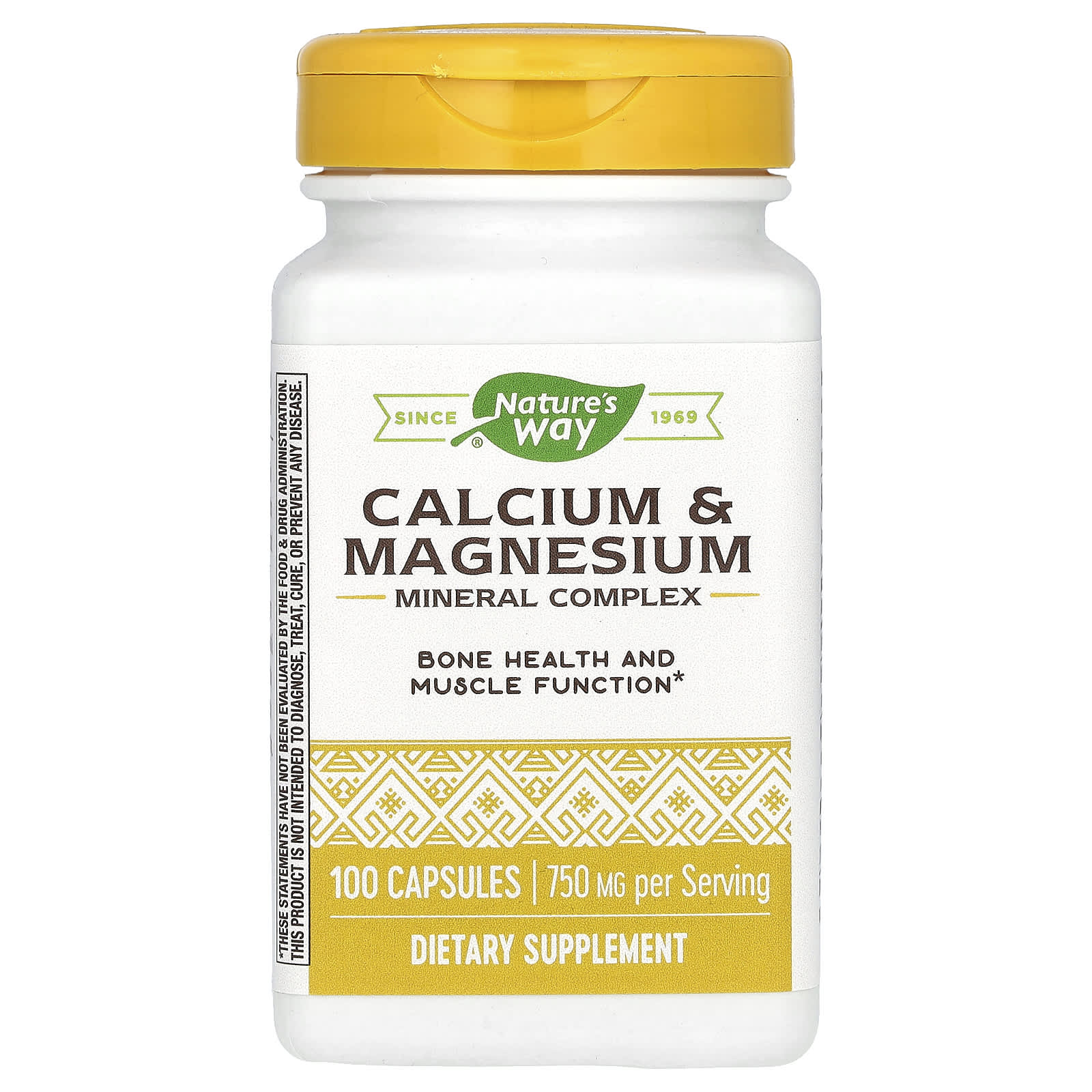 Nature's Way-Calcium & Magnesium Mineral Complex-750 mg-100 Capsules (250 mg per Capsule)