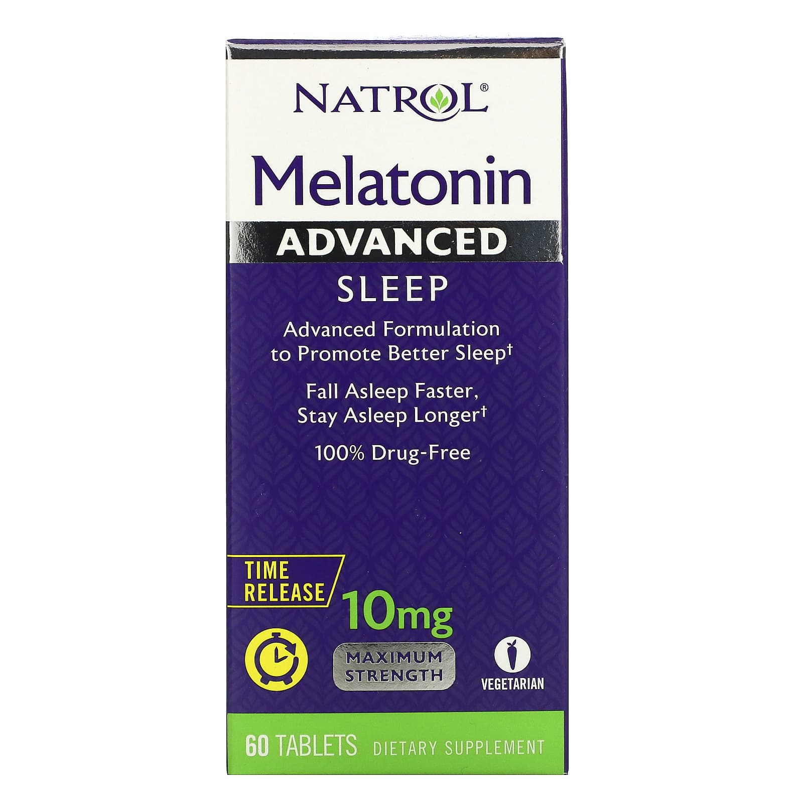 Natrol-Melatonin-Advanced Sleep-Time Release-10 mg-60 Tablets