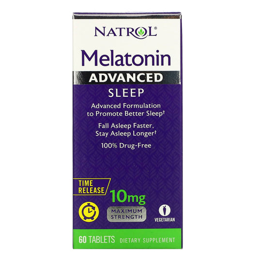 Natrol-Melatonin-Advanced Sleep-Time Release-10 mg-60 Tablets