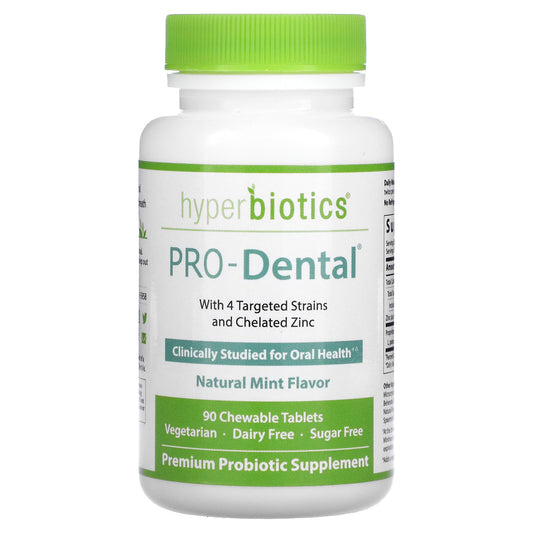 Hyperbiotics-PRO-Dental-Natural Mint -90 Chewable Tablets