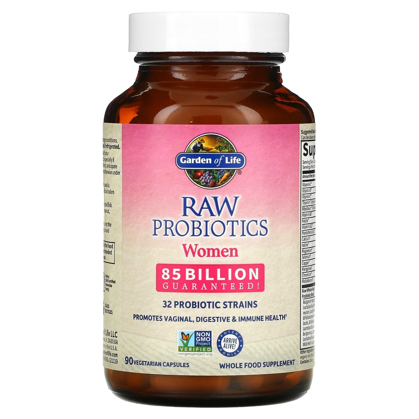 Garden of Life, RAW Probiotics, Women, 85 Billion, 90 Vegetarian Capsules (28.33 Billion Live Cultures per Capsule)