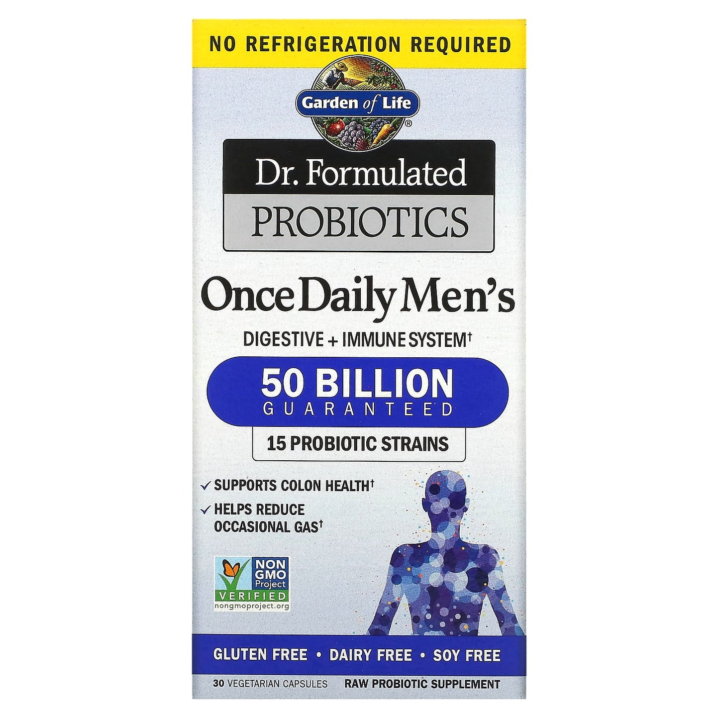 Garden of Life-Dr. Formulated Probiotics-Once Daily Men's-50 Billion-30 Vegetarian Capsules