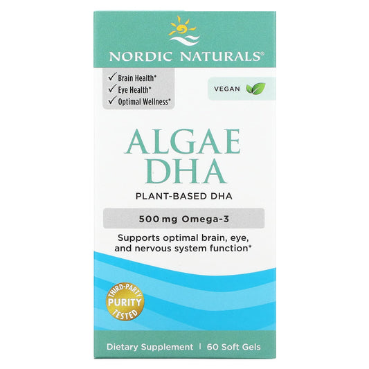 Nordic Naturals-Algae DHA-500 mg-60 Soft Gels (250 mg per Soft Gel )