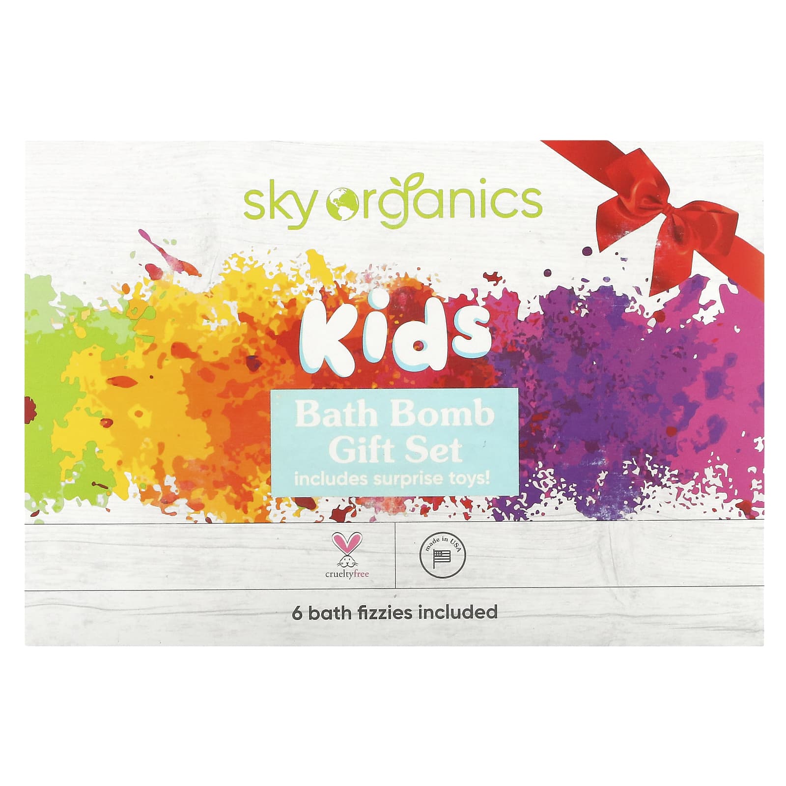 Sky Organics-Kids Bath Bomb Gift Set-6 Bath Fizzies