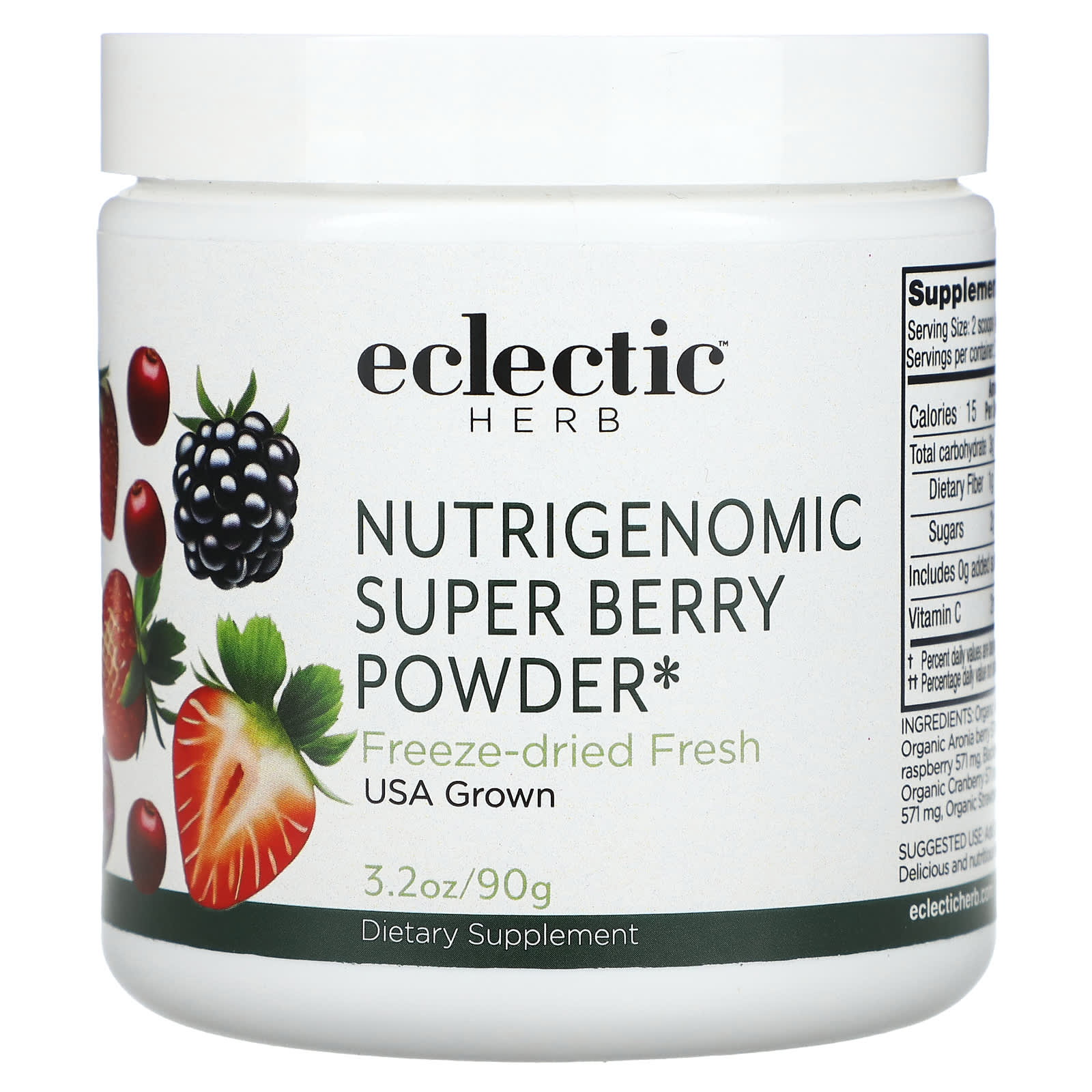 Eclectic Institute-Nutrigenomic Super Berry Powder-3.2 oz (90 g)