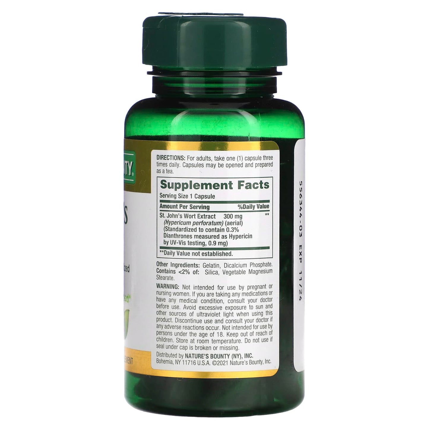 Nature's Bounty, St. John's Wort, 300 mg, 100 Capsules