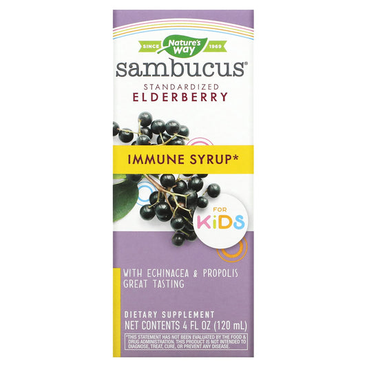 Nature's Way-Sambucus for Kids-Standardized Elderberry-Immune Syrup-4 fl oz (120 ml)