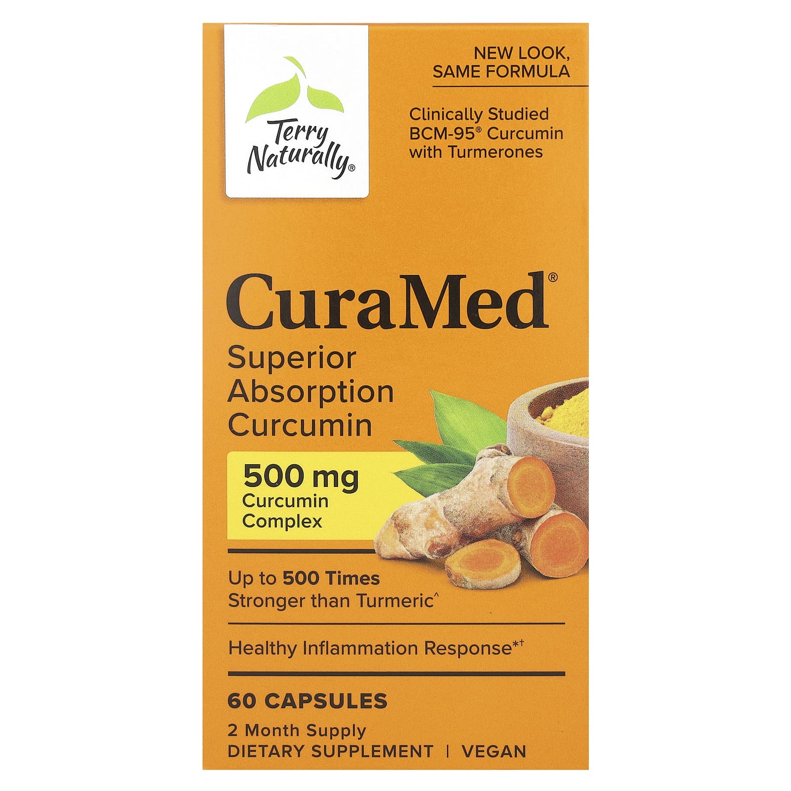 Terry Naturally-CuraMed-Superior Absorption Curcumin-500 mg-60 Capsules