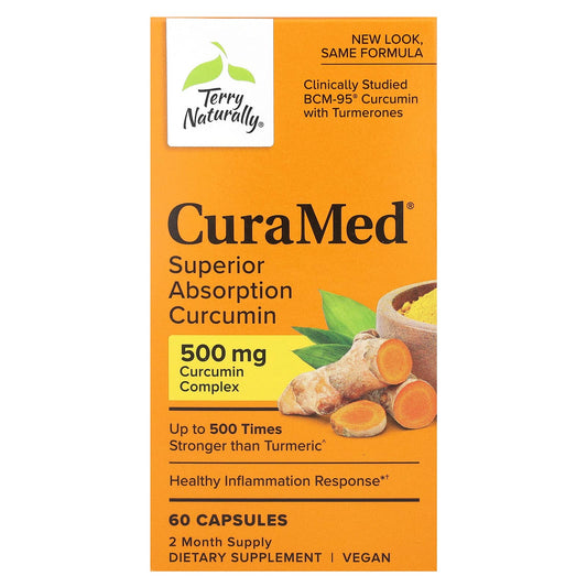 Terry Naturally-CuraMed-Superior Absorption Curcumin-500 mg-60 Capsules