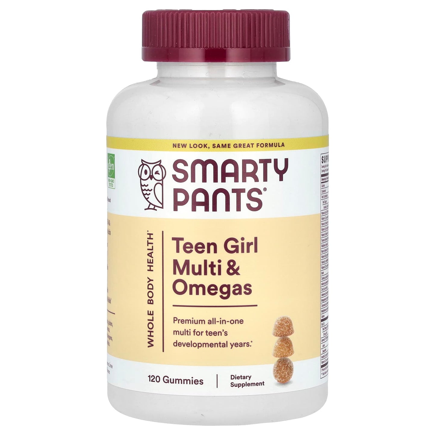 SmartyPants-Teen Girl Multi & Omegas-Orange-Mixed Berry-and Lemon Lime-120 Gummies