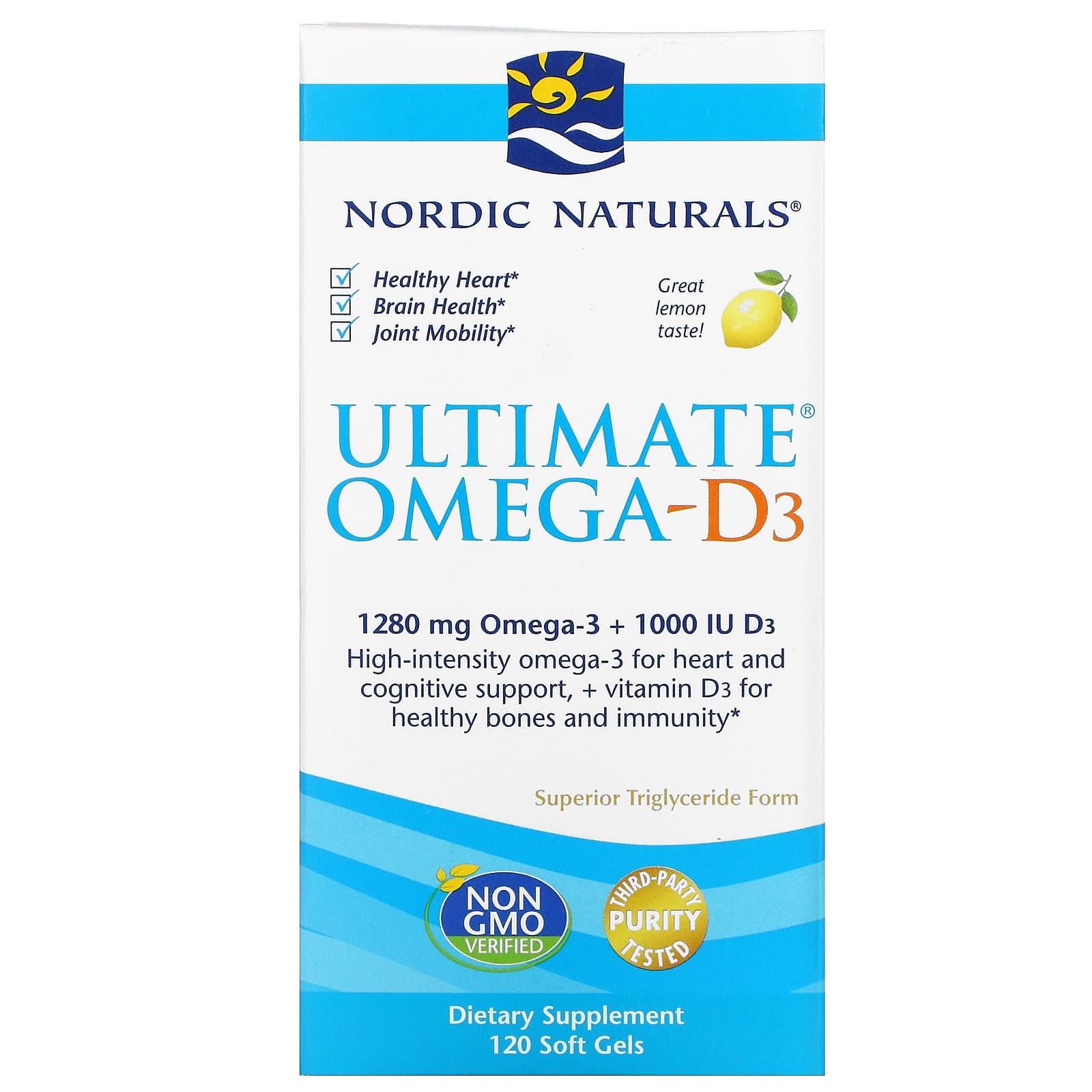 Nordic Naturals-Ultimate Omega-D3-Lemon-120 Soft Gels