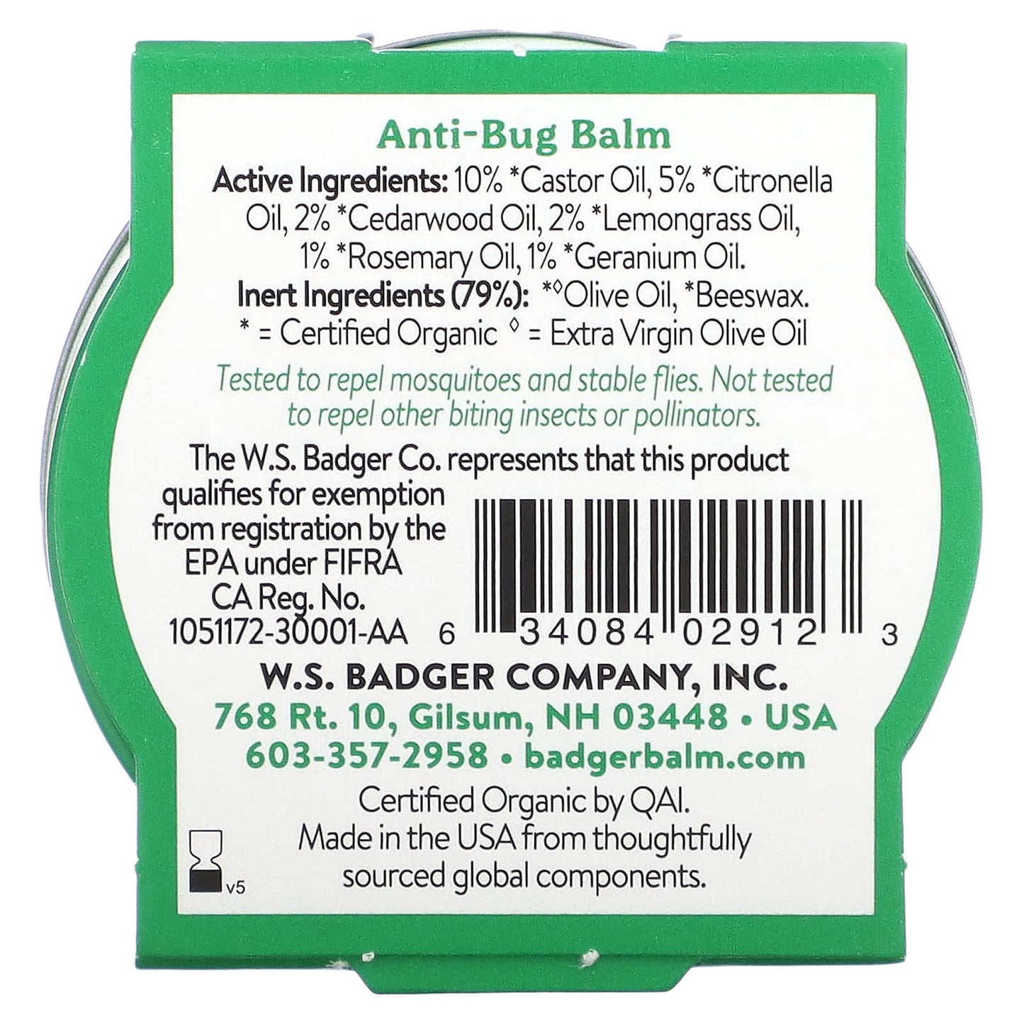 Badger Company, Organic Anti-Bug Balm, Citronella & Rosemary, 0.75 oz (21 g)