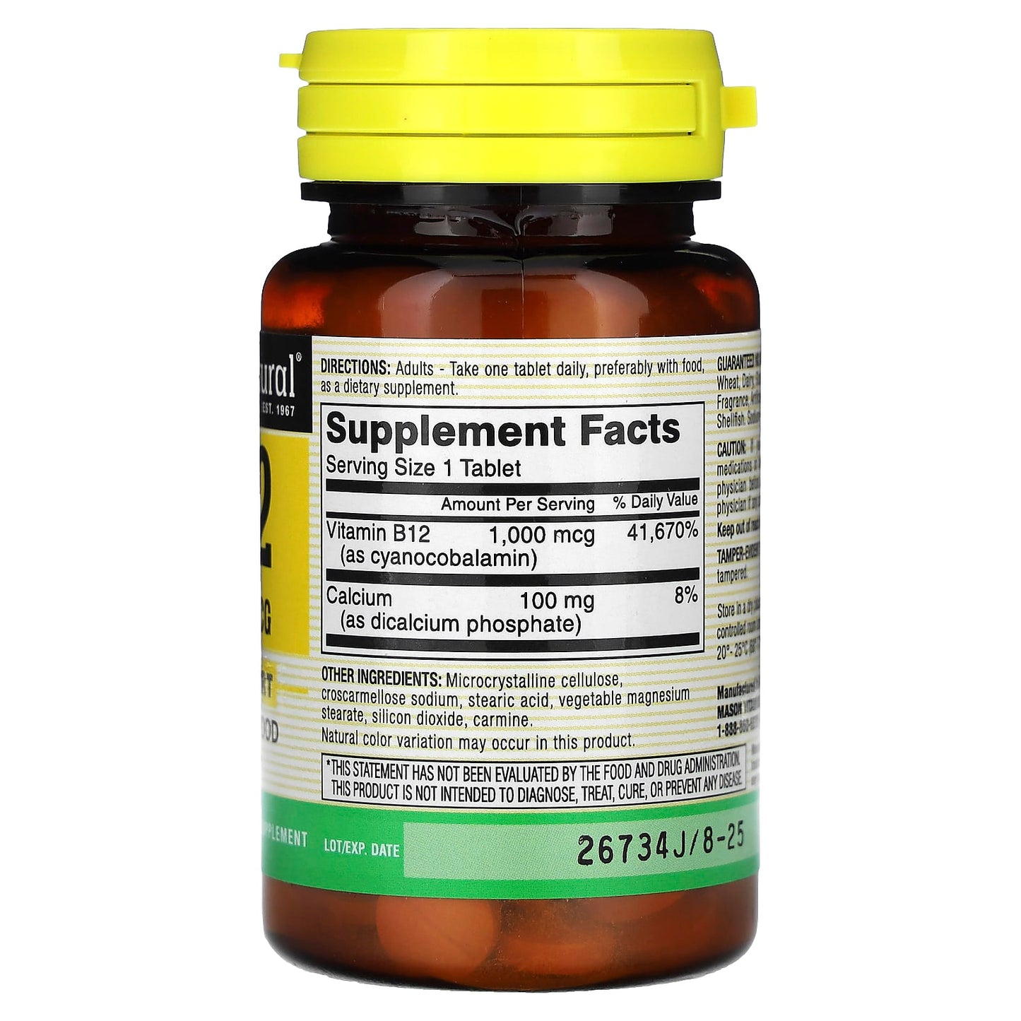 Mason Natural, Vitamin B-12, 1,000 mcg, 60 Tablets