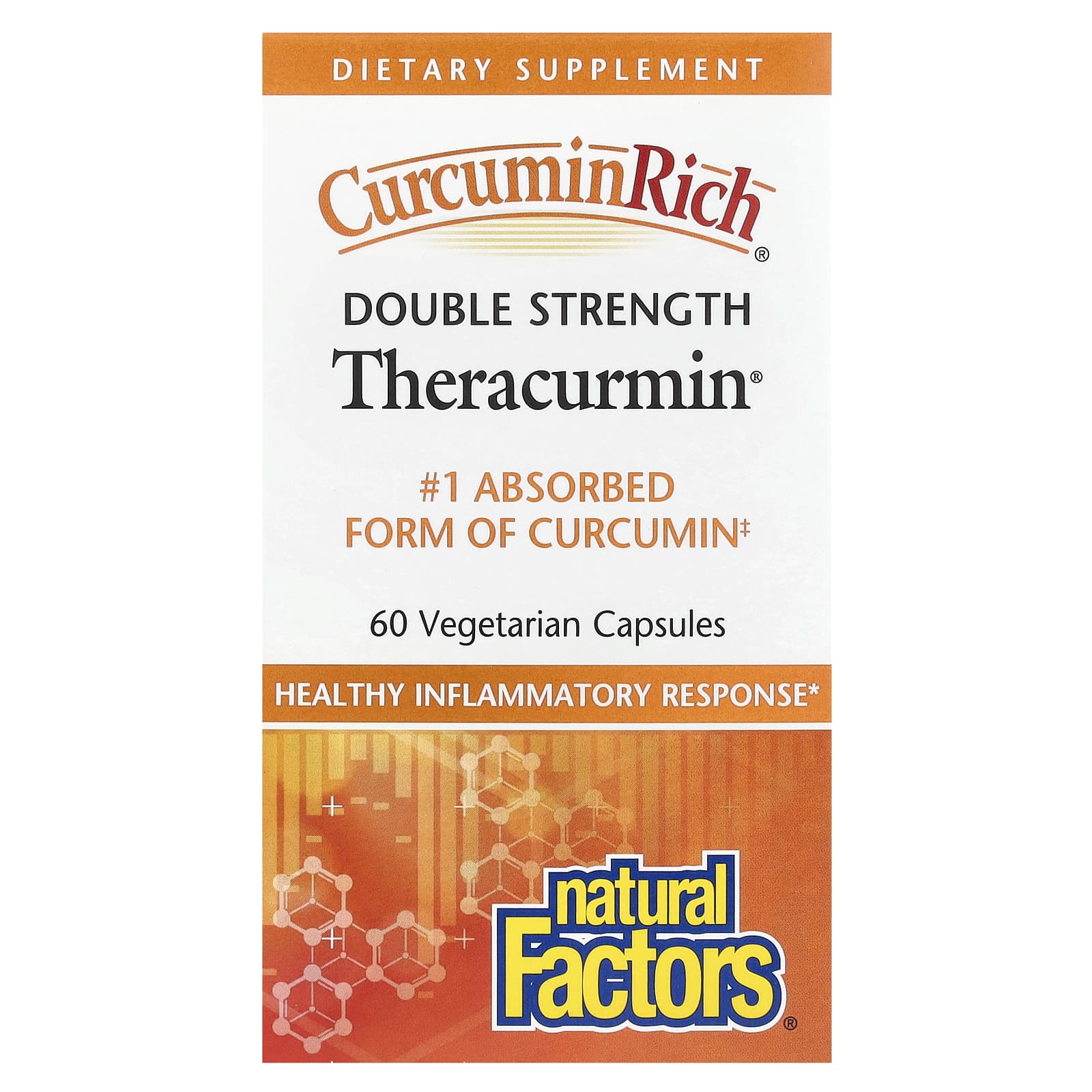 Natural Factors-CurcuminRich-Double Strength-Theracurmin-60 Vegetarian Capsules