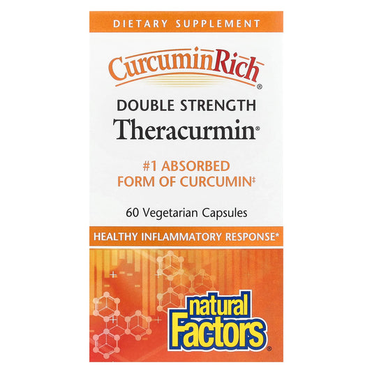 Natural Factors-CurcuminRich-Double Strength-Theracurmin-60 Vegetarian Capsules